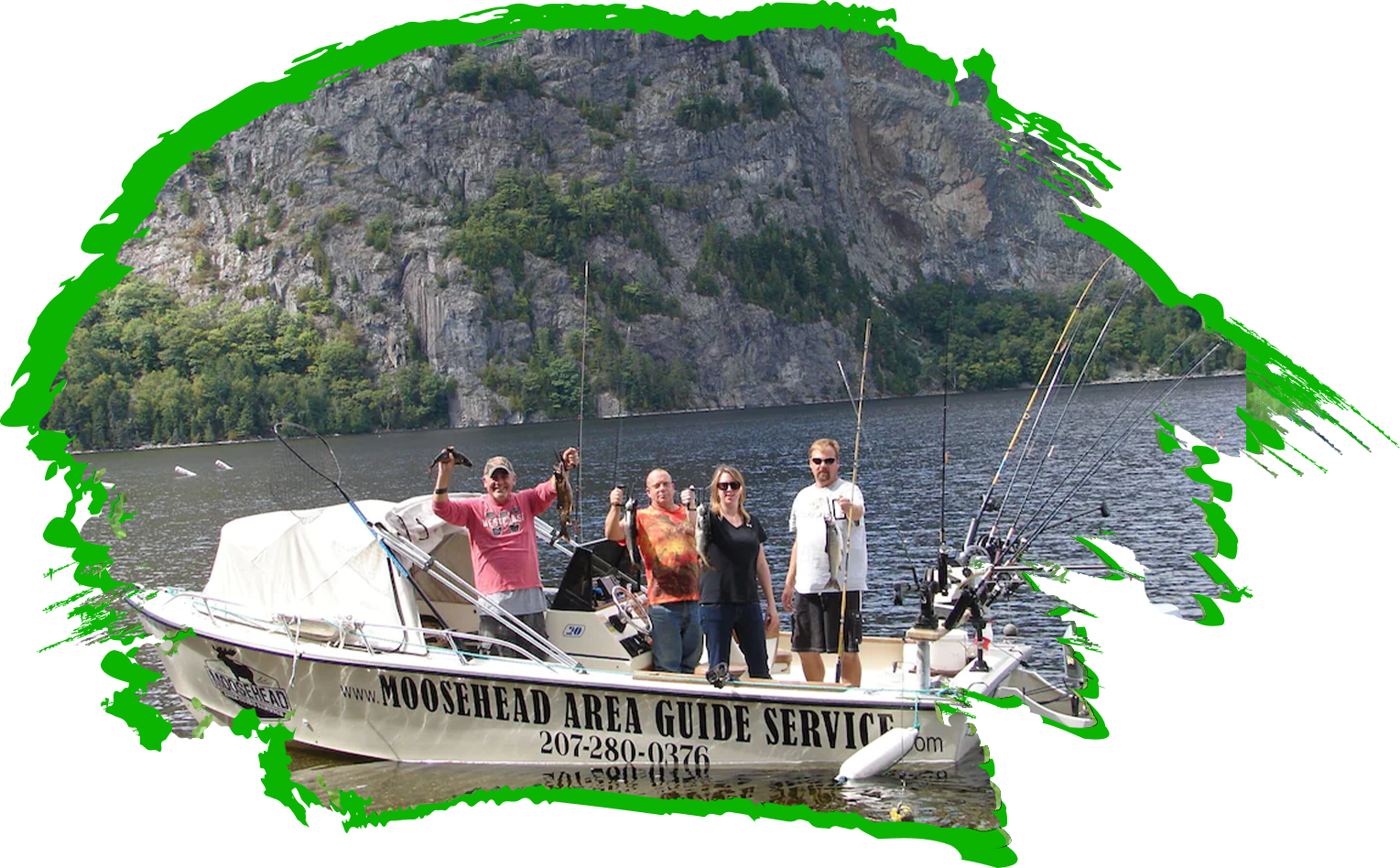 A group of people standing on top of a boat.